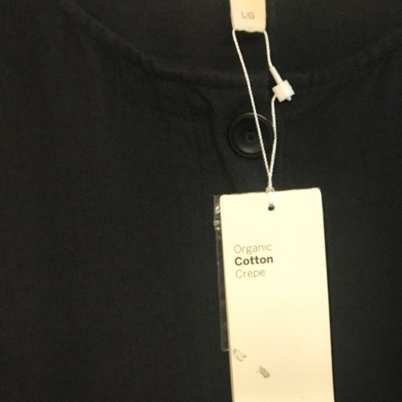 NEW EILEEN FISHER Organic Cotton Romper Black L - Picture 4 of 6